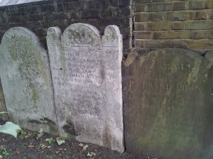 Some of the headstones in the park.